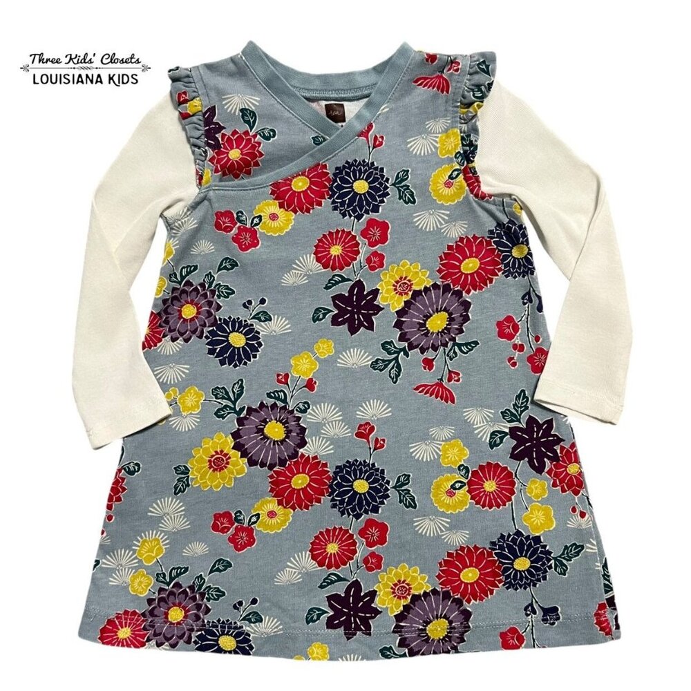 Tea Collection 12-18m Floral Wrap Neck Dress